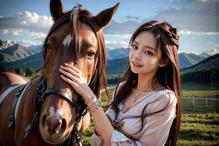 ★PATREON★ [Lote] - Ash. Riding Horse Wallpaper Style AI Generated 2th image