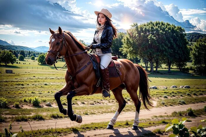★PATREON★ [Lote] - Ash. Riding Horse Wallpaper Style AI Generated 5th image
