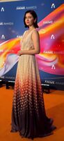 Talent Saya Ichikawa (38) attends the anime awards in a long white sleeveless dress and boldly exposes her cleavage www
