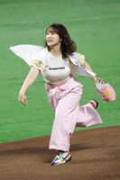 Voice actor Maaya Uchida, first pitch ceremony