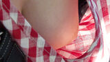 [eros2628 Nipple Glimpse] A young girl who gets a delicious-looking braless big breasted breasts and lightly pigmented areolas taken from her chest